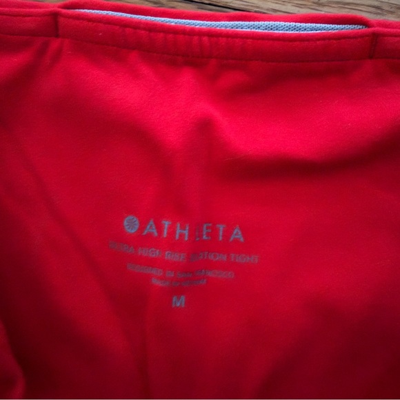 Athleta Ultra High Rise Elation Tight Red Leggings Medium - Picture 7 of 7